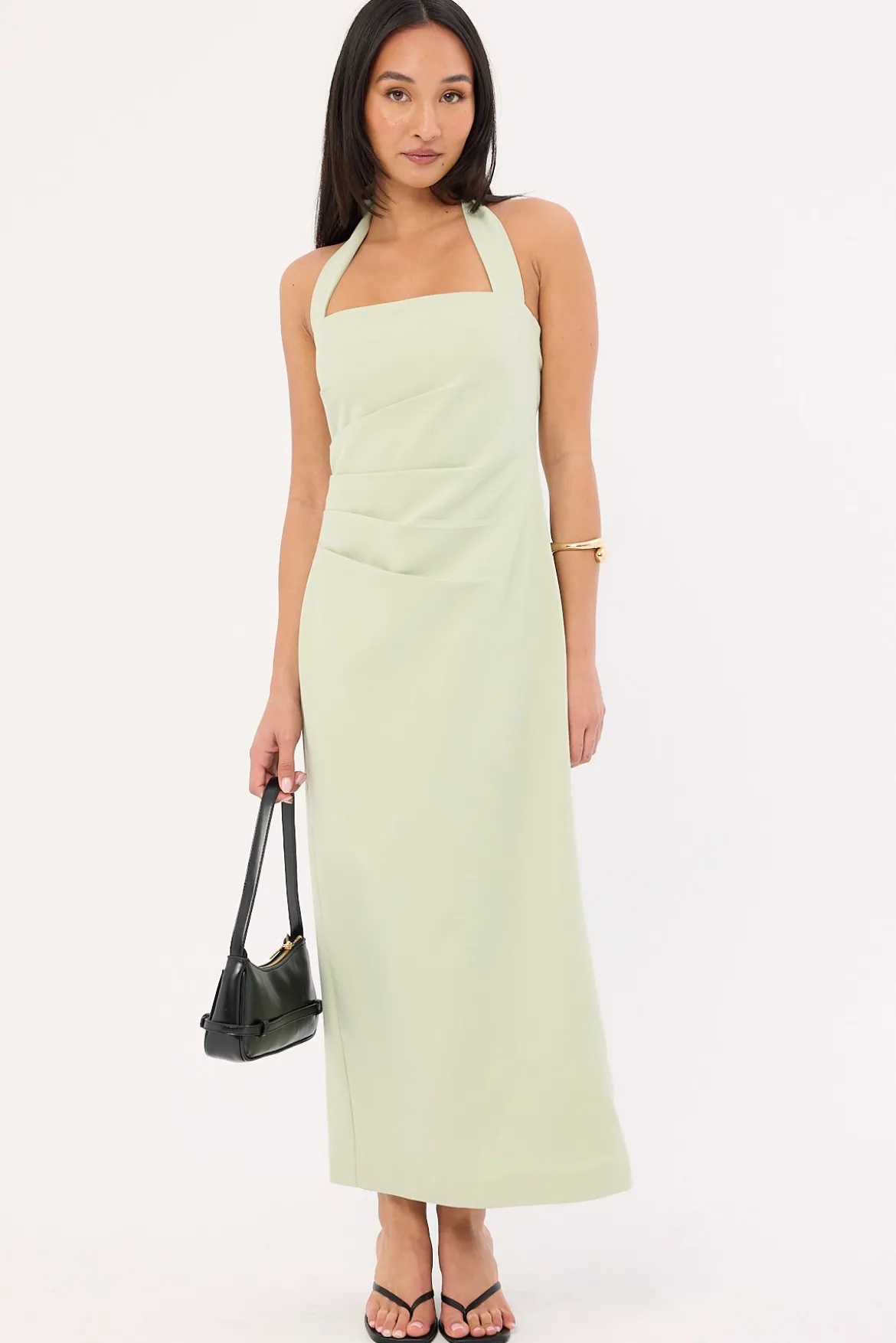 Lucette Halter Suiting Midi Dress Mint