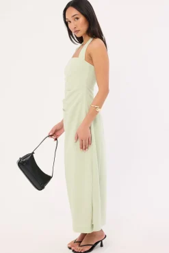 Lucette Halter Suiting Midi Dress Mint