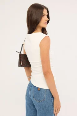 Luciana Boat Neck Top White