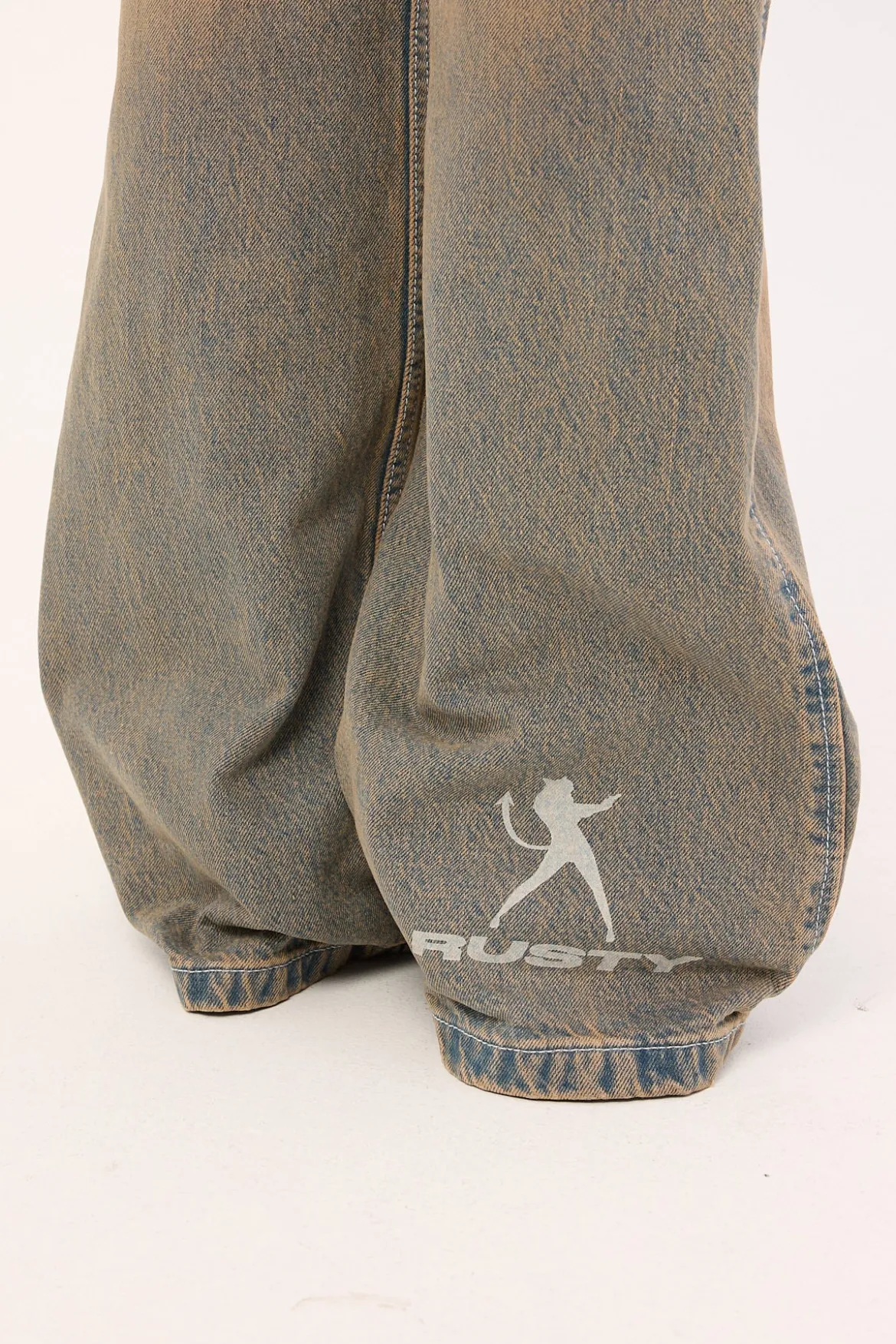 Lucky Number Low Rise Flare Jeans Rusty Overdye