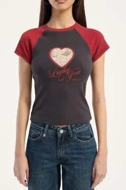 Lucky You Raglan Club Tee Merch Black