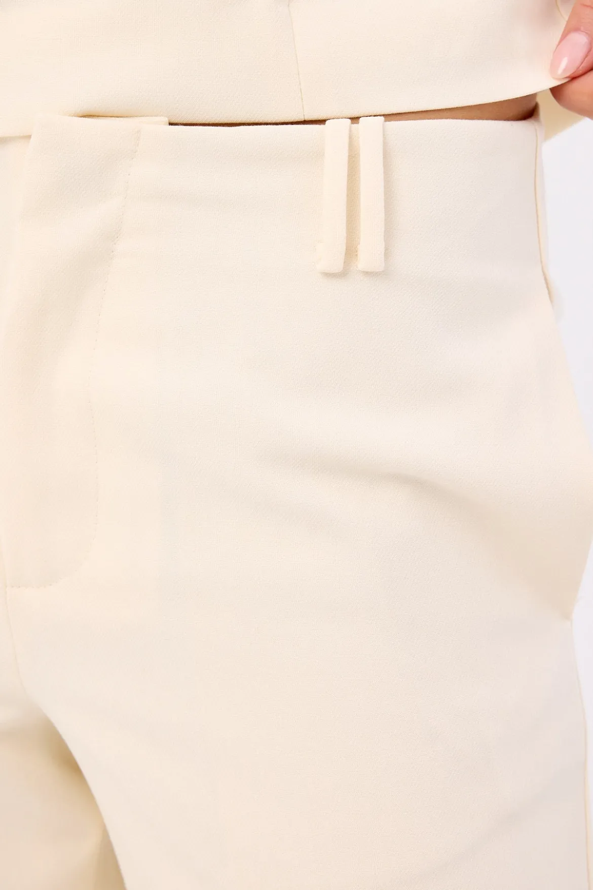 Luella Mid Rise Wide Leg Pant Cream