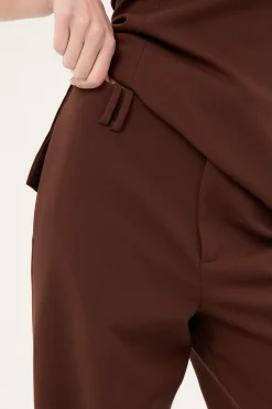 Luella Mid Rise Wide Leg Pant Brown