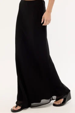 Lula Chiffon Maxi Skirt Black