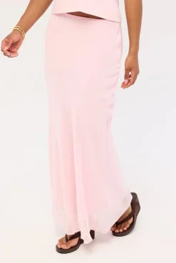 Lula Chiffon Maxi Skirt Pink