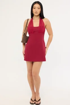 Lula Halter Mini Dress Red