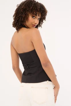 Lulu Halter Tailored Vest Black