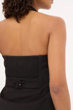 Lulu Halter Tailored Vest Black
