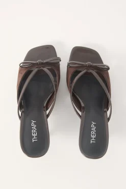 Lulu Microsuede Heels Chocolate