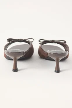 Lulu Microsuede Heels Chocolate