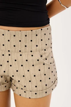 Lumin Shorts Polka Pinstripe Beige