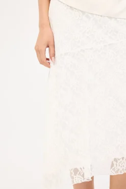 Lumira Lace Midi Skirt White