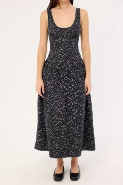 Luna Rosa Maxi Dress Noir Polka