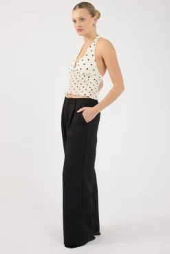 Lupa Mid Rise Pleated Pant Black