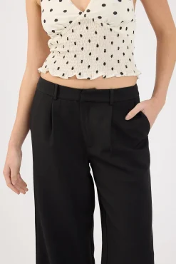 Lupa Mid Rise Pleated Pant Black