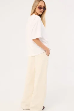 Lupa Mid Rise Pleated Pant Cream