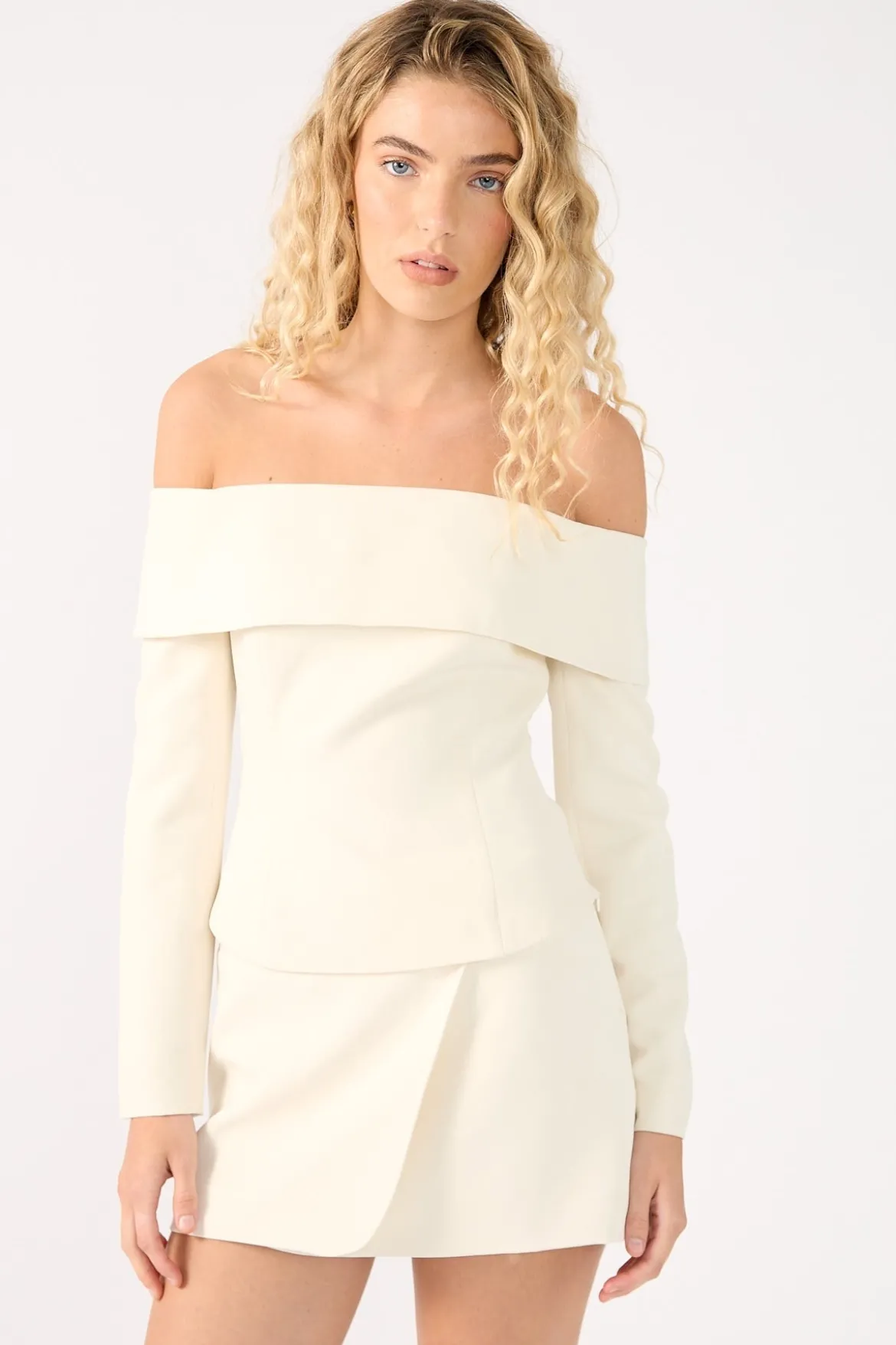 Lupa Off Shoulder Long Sleeve Top Cream