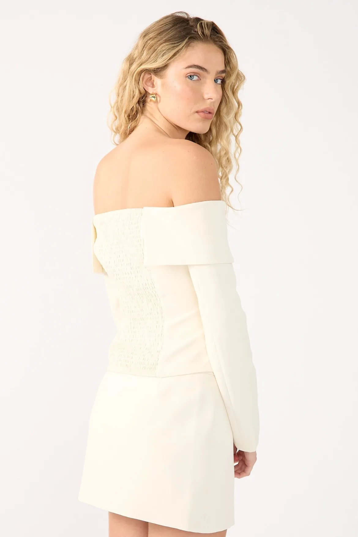 Lupa Off Shoulder Long Sleeve Top Cream