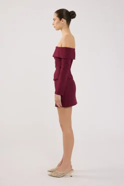 Lupa Off Shoulder Long Sleeve Top Burgundy