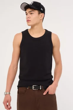 Luxe Ottoman Singlet Black