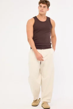 Luxe Ottoman Singlet Coffee Brown