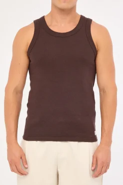 Luxe Ottoman Singlet Coffee Brown
