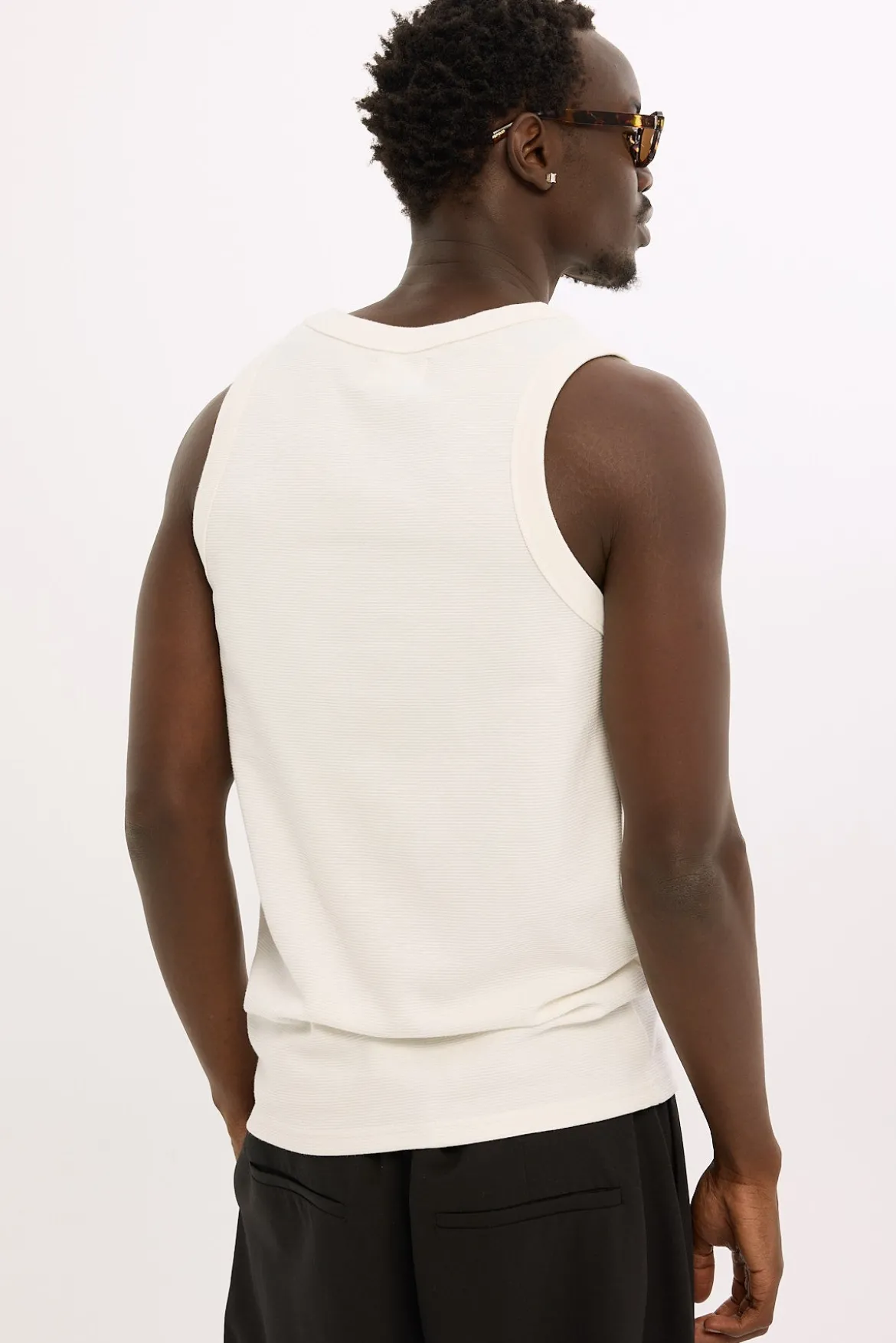 Luxe Ottoman Singlet Off White