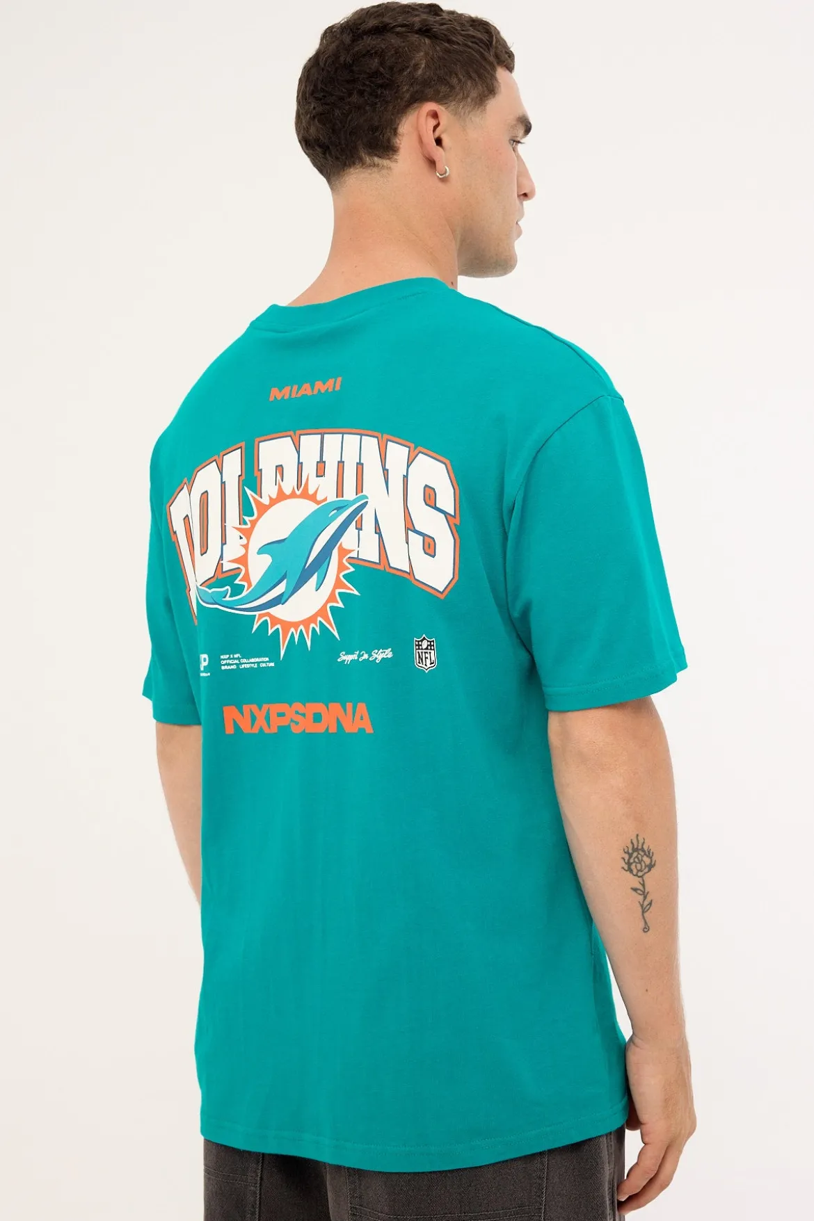 M Dolphins Driven Tee Aqua