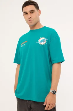 M Dolphins Driven Tee Aqua