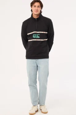M Heritage Quarter Zip Jet Black