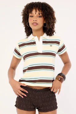 Maddox Polo T-shirt Butter Stripe