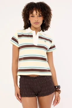 Maddox Polo T-shirt Butter Stripe