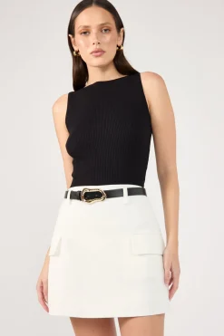 Maeve Tailored Mini Skirt Off White