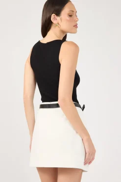 Maeve Tailored Mini Skirt Off White