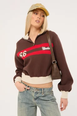 Major League 1/4 Zip Knit Chocolate