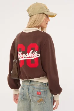 Major League 1/4 Zip Knit Chocolate