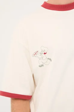 Marinara Heavyweight Ringer Easy Tee Off White