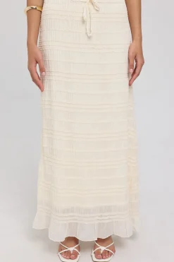 Marisole Gathered Maxi Skirt Cream