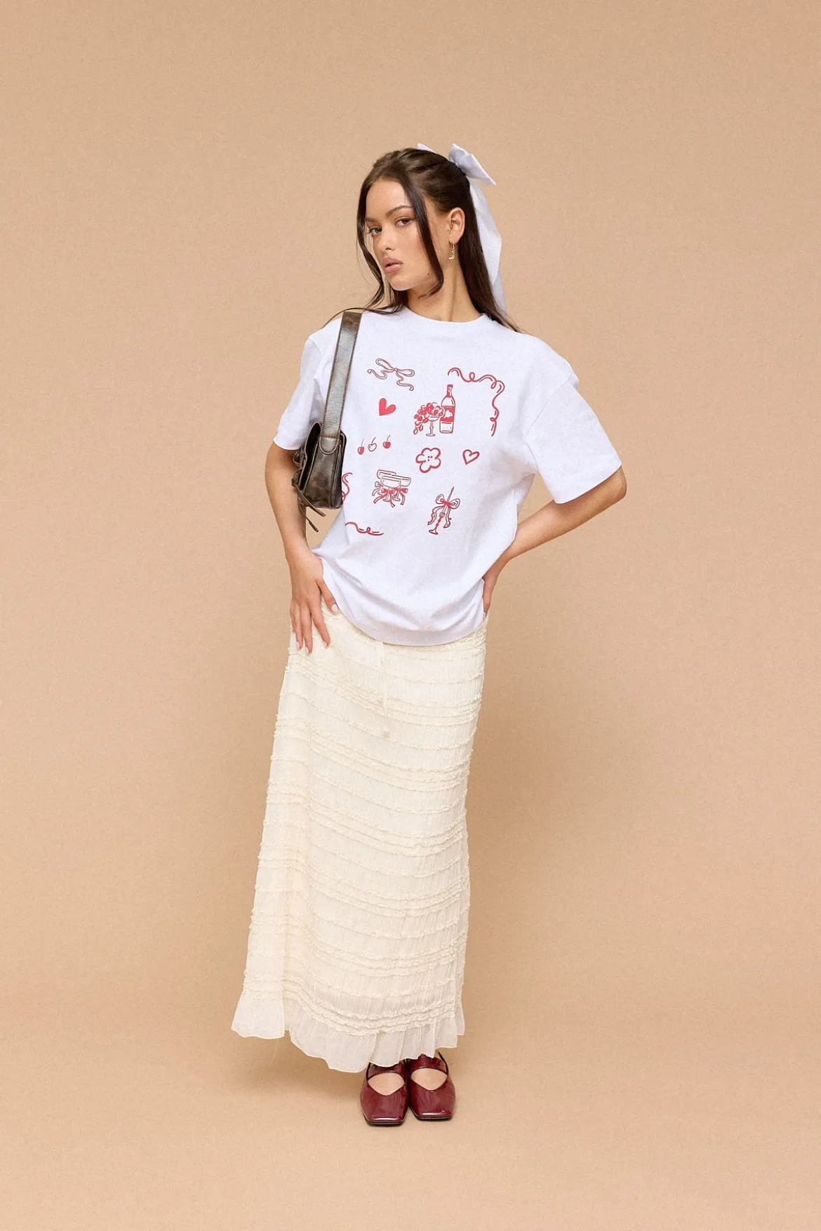Marisole Gathered Maxi Skirt Cream