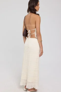 Marisole Gathered Maxi Skirt Cream