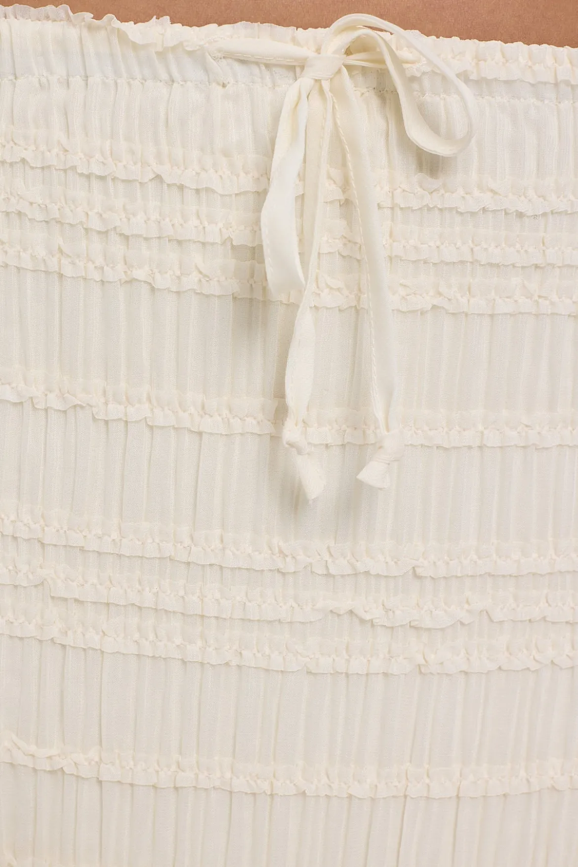 Marisole Gathered Maxi Skirt Cream