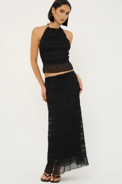 Marisole Gathered Maxi Skirt Black