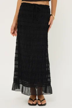 Marisole Gathered Maxi Skirt Black