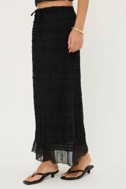 Marisole Gathered Maxi Skirt Black