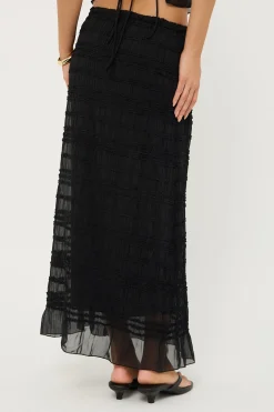 Marisole Gathered Maxi Skirt Black