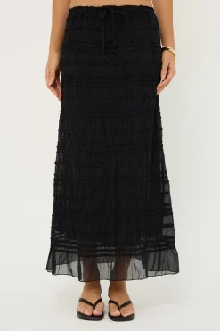Marisole Gathered Maxi Skirt Black