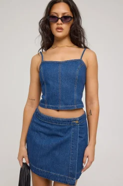 Marley Wrap Skirt Union Blue