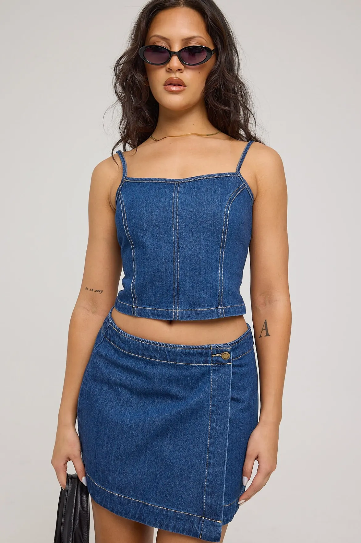Marley Wrap Skirt Union Blue