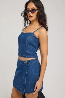 Marley Wrap Skirt Union Blue