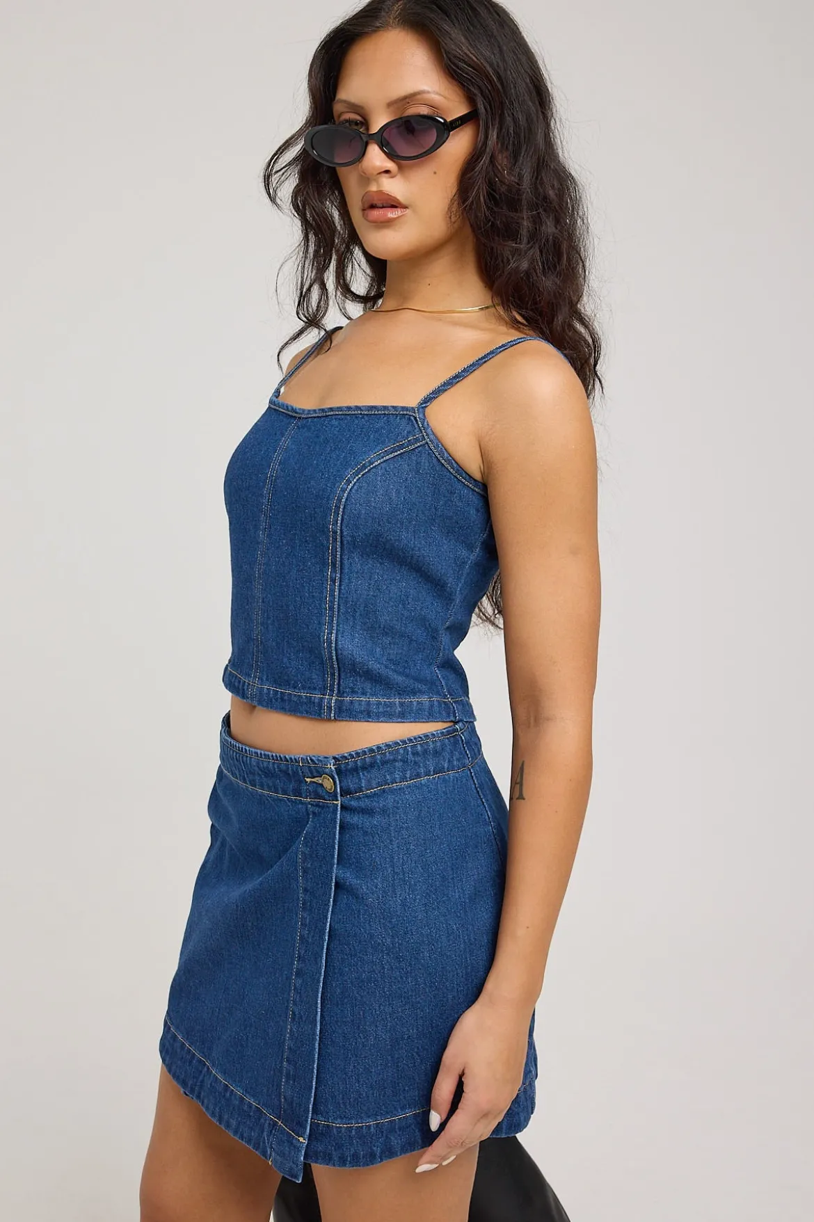 Marley Wrap Skirt Union Blue
